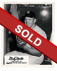 Mickey Mantle Signed Rawlings Photo