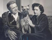 Babe & Claire Ruth with Pet Dog 